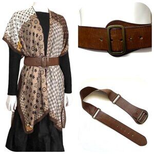 NWOT Vince Comuto WIDE Leather ELASTIC Boho BELT